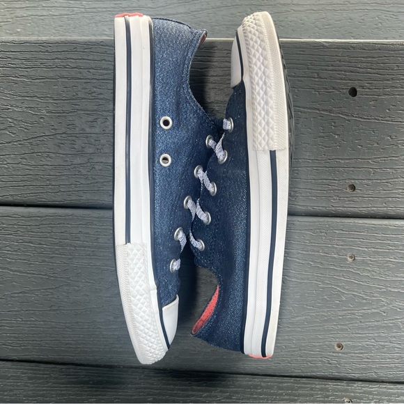 CONVERSE METALLIC BLUE SNEAKERS GIRLS SIZE 3 - Picture 8 of 11